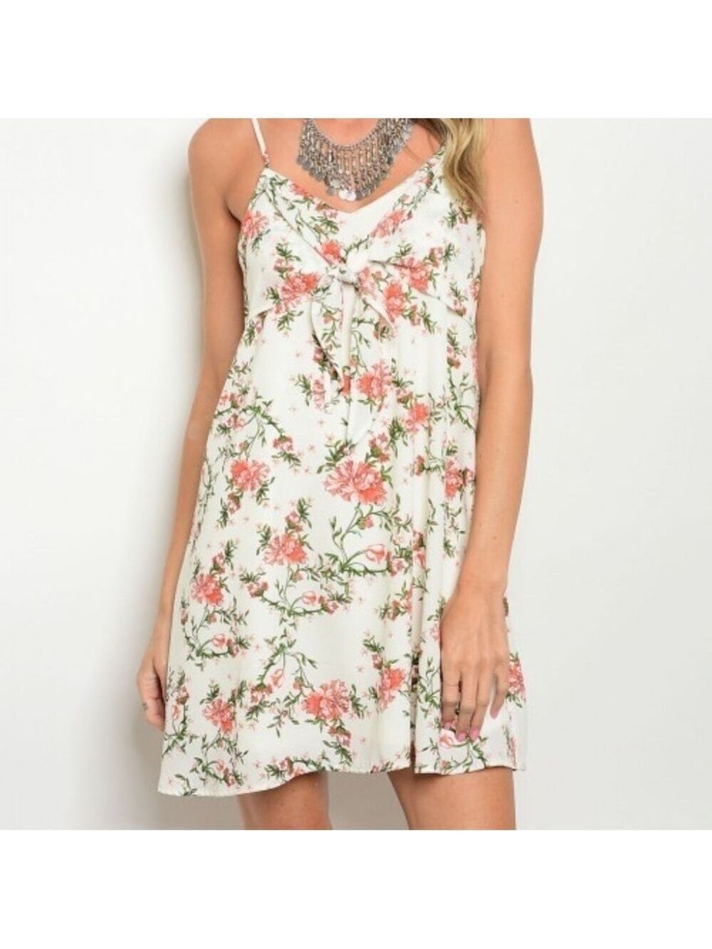 Peach Love California Floral Slip Dress